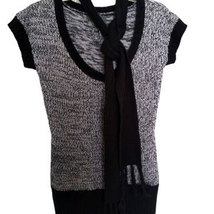 Dots dress, knit dress, two piece, black and gray, size large, RN# 93201